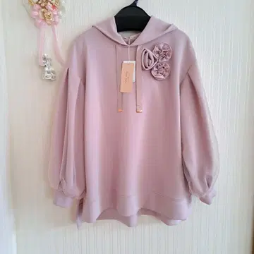 새상품 오버 사이즈 후드티 로즈 티아라 빅 사이즈 42