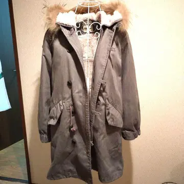 ikka 그레이 모즈 코트 퍼 포함