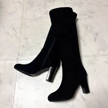 DIANA 블랙 스웨이드 롱 부츠