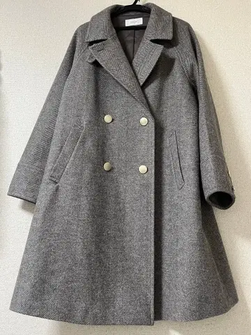 가벼운 스트레치 옷깃 2way 코트 / 브라운 헤링본