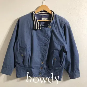 howdy 스트라이프 옷깃 파랑 점퍼