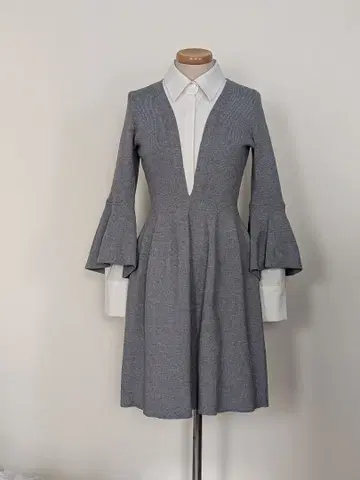 릴리 브라운 셔츠 도킹 니트 미니 원피스