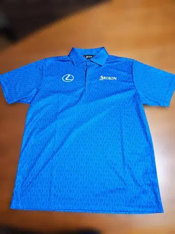 Srixon 피케 셔츠 LL 사이즈 파란색 Lexus 로고