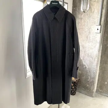 새상품급 ORCIVAL 오르치발 체크 무늬 스텐카라 코트 그레이