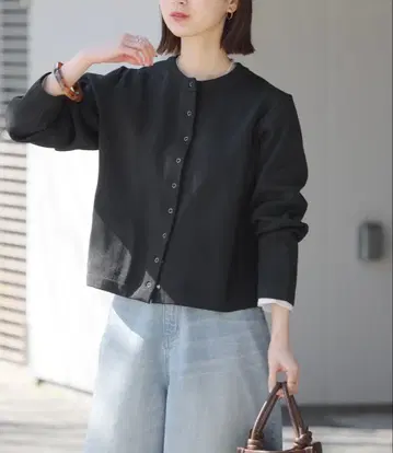 저널 스탠다드 relume 크루넥 가디건 블랙