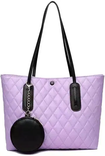 1개 한정 우먼 가죽 숄더백 미니 파우치 포함 라벤더