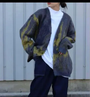 YOKE STILL JACQUARD CARDIGAN