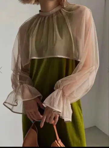 Ameri VINTAGE 2WAY TULLE TOP 포멀 베이지