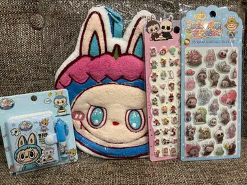 LABUBU 미니 타월 펜 포함 메모장 씰 2개