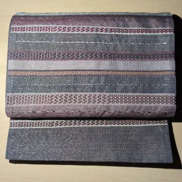 그레이 보라색 스트라이프 후쿠로 오비 A7