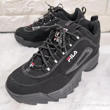 FILA 디스럽터 2 프리미엄 24cm 통굽 스니커즈 블랙