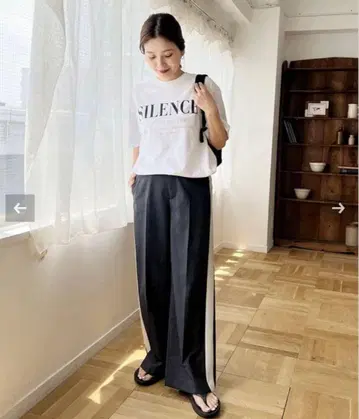 저널 스탠다드 24AW TW 라인 슬랙스 블랙 36