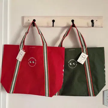 안야 힌드마치 홍콩 토트백 빨강/초록 2개 세트