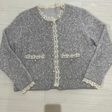 그레이 레이스 가디건 L 사이즈
