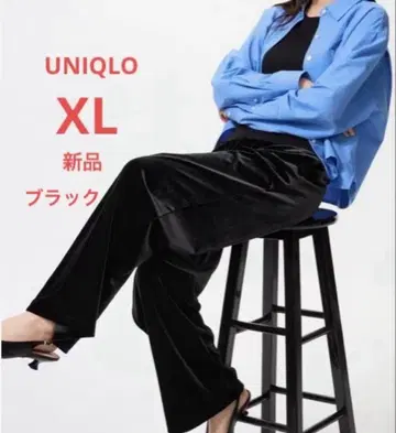 유니클로 소프트 벨로아 이지 팬츠 블랙 XL