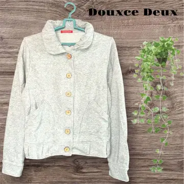 Douxce Deux 맨투맨 점퍼 버튼 포함 여성용 즉시 구매 가능
