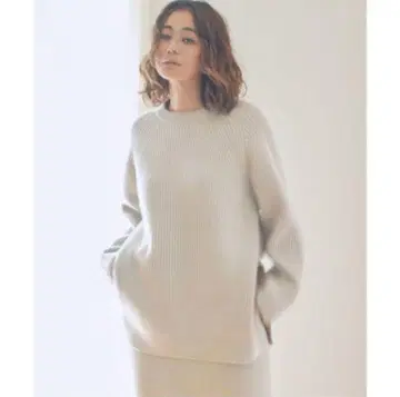 [ 택 포함 새상품 ] 23구 44 XL 울 캐시미어 벌키 튜닉 니트