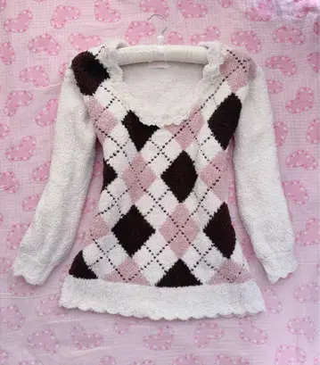 LIZ LISA 리즈리사 아가일 니트 y2k coquette 00s