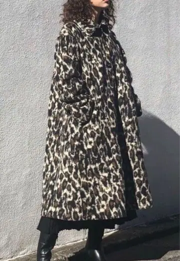 레오파드 롱 코트