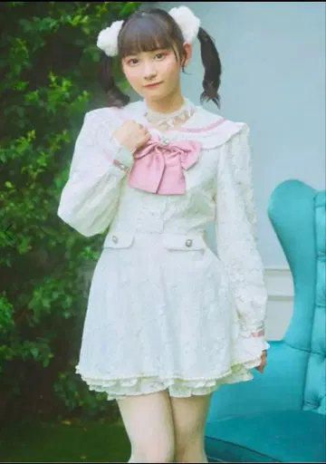 앙크루즈 레이스 진주 장식 세일러 세트업