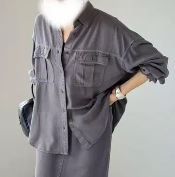 프레임워크 리오셀 중화염색 WORK 셔츠 그레이 오버 셔츠
