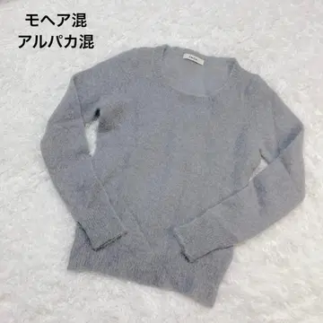 [ 고급 ] DouDou 스웨터 니트 모헤어 혼방 알파카 혼방 그레이 F