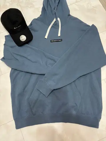 THE NORTH FACE 후드 부착 후드티 블루