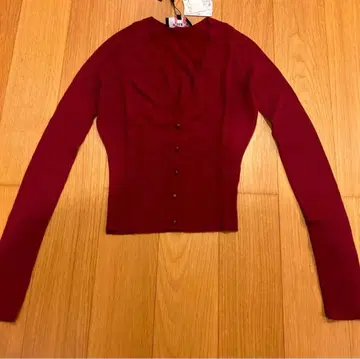 폴카 가디건과 반팔 니트 셋업