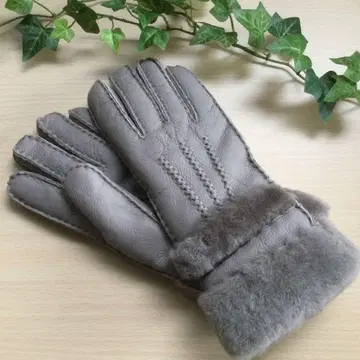 무스탕 5개 손가락 장갑 방한 그레이지