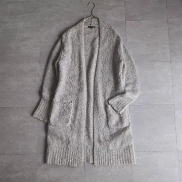 그레이 니트 롱 가디건