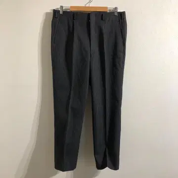 남성용 고급 그레이 스트라이프 미 실루엣 어른 깔끔 슬랙스 L 사이즈