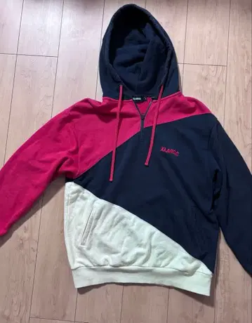 XLARGE 후드 부착 후드티 네이비/레드