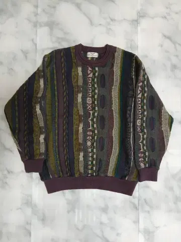 90s-00s 남성용 3D 패턴 니트 레트로 Y2K