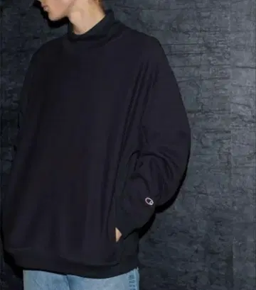 Champion 하이넥 monkey time 리버스 위브 블랙