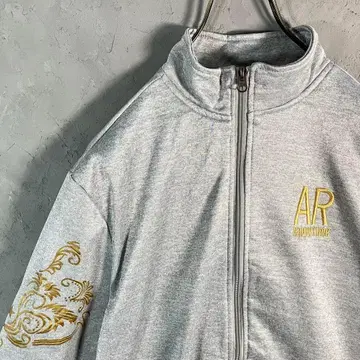 자수 로고 풀 집업 저지 슬리브 프린트 속기모 그레이 XL IW2