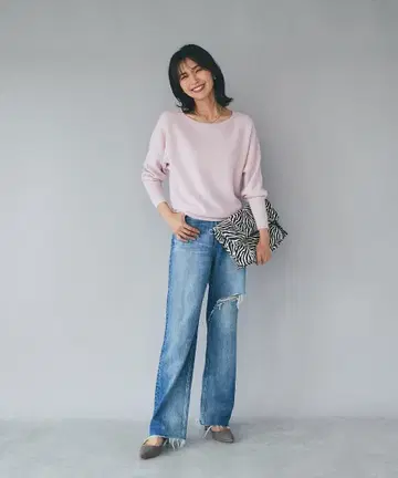 RIVE DROITE 리브 드와 워셔블 캐시미어 100 돌먼 니트