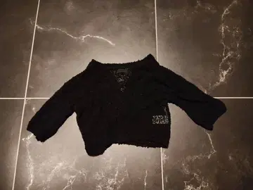 중고 COOHEM yonetomi 시스루 니트 프론트 오픈 숏 가디건