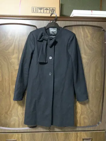 코트 리본 노카라 코트 여성용