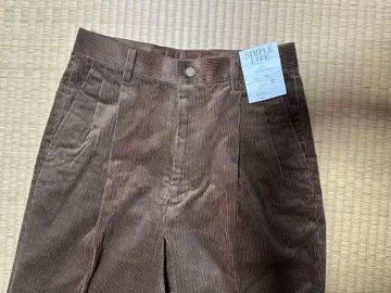 심플 스타일 코듀로이 슬랙스 브라운