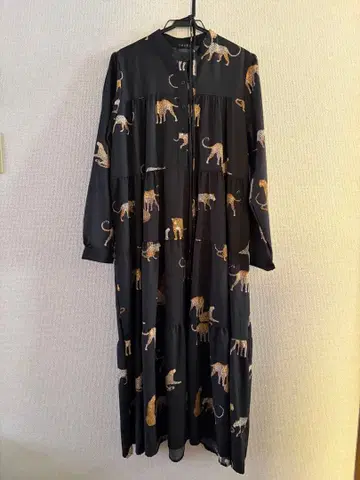 티어드 원피스 레오파드 무늬