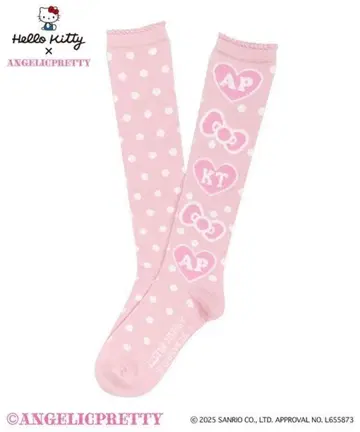 헬로키티 리본 하이삭스 핑크