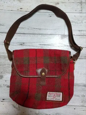 탄력 트위드 숄더백 빨간색