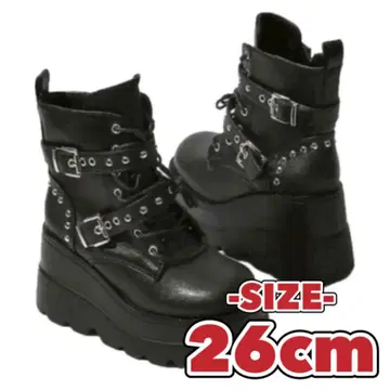 통굽 엔지니어 부츠 26cm 블랙 스터드 가을/겨울 펑크 고스로리 Y2K