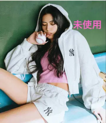 [ 미사용 ] [ MLB ] ZIP 로고 후디 셋업