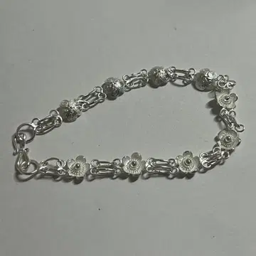 은선 세공 팔찌 플라워 모티브 실버 925 발리 꽃