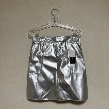 실버 미니 스커트 L 개성적인