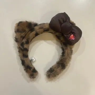 USJ 레오파드 무늬 리본 머리띠 헬로키티