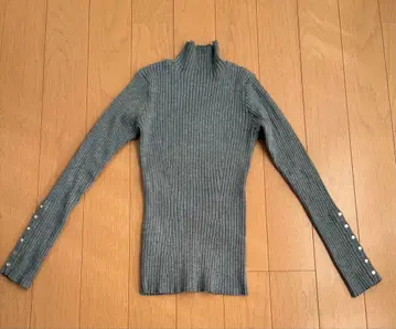 시소라스 SYSORUS 리브 니트 티셔츠 긴팔 하이넥 그레이 F