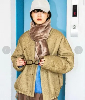 니코앤드 자카드 퀼트 BIGBIG 블루종 카키