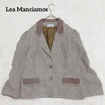 깅엄 체크 패턴 테일러드 자켓 브라운 여성용 싱글 버튼